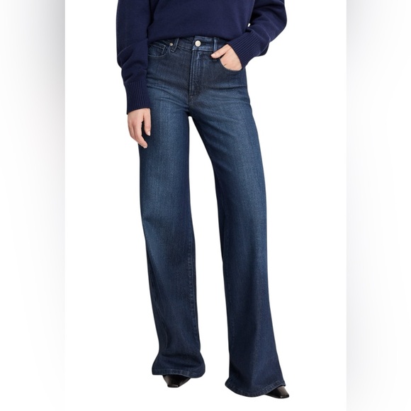 Good American Good Waist Soft Tech Palazzo Jeans Size 22 GWP220T Indigo 501 NWT - Picture 11 of 15